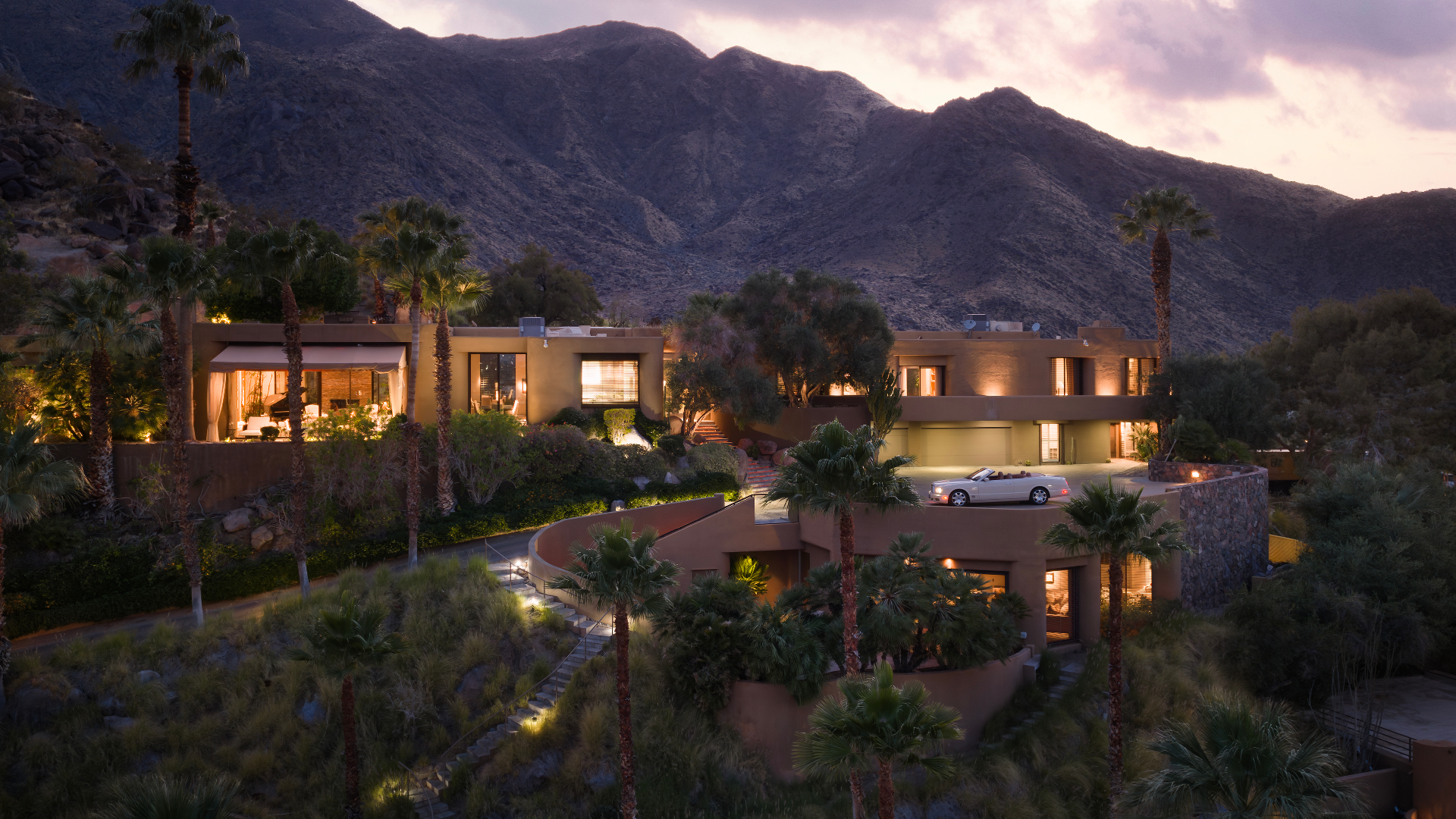 The Harold Matzner Estate above Old Las Palmas at golden hour